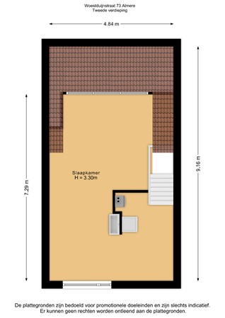 Floorplan - Woestduijnstraat 73, 1335 TS Almere